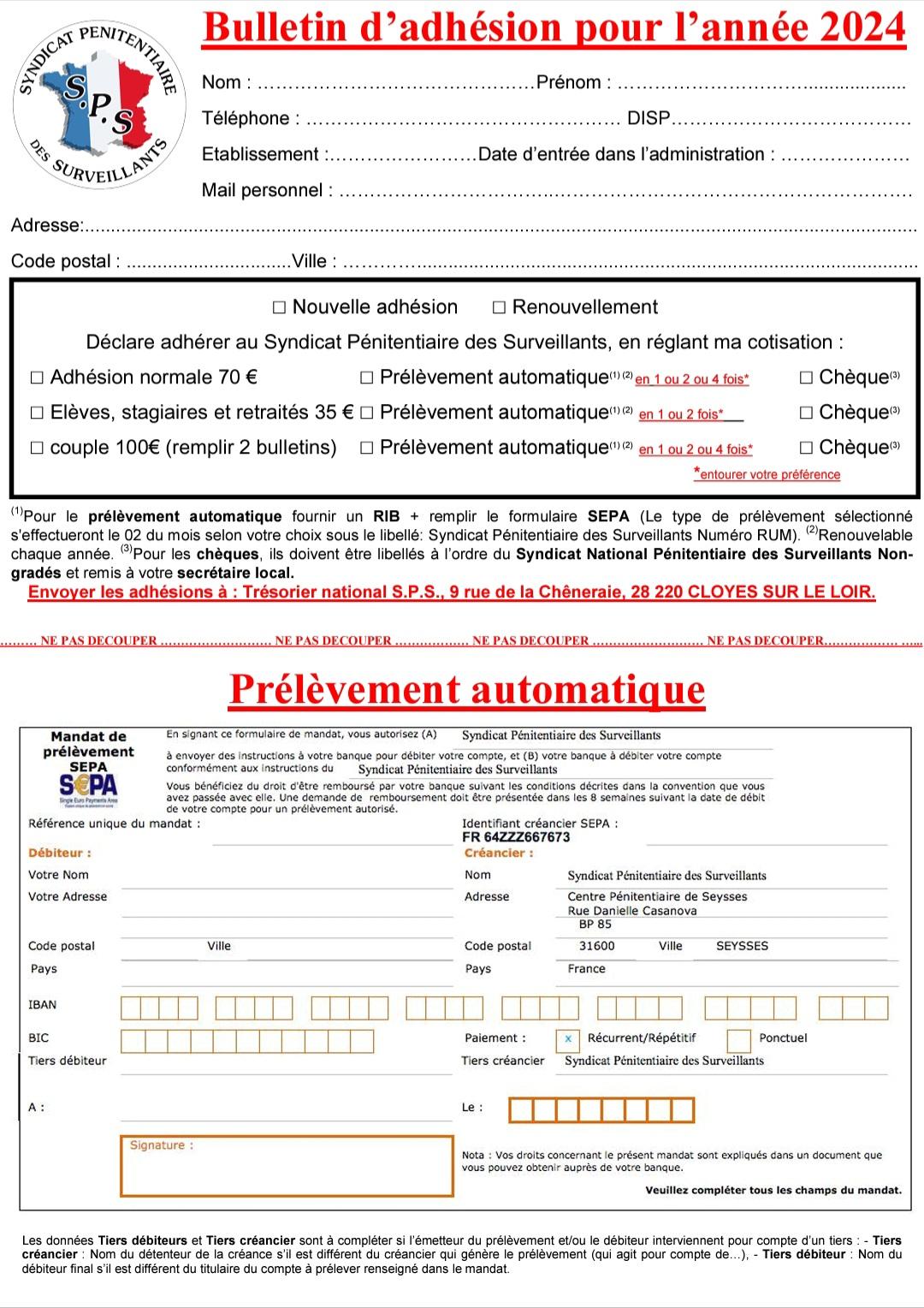 Bulletin d adhesion sps 2024