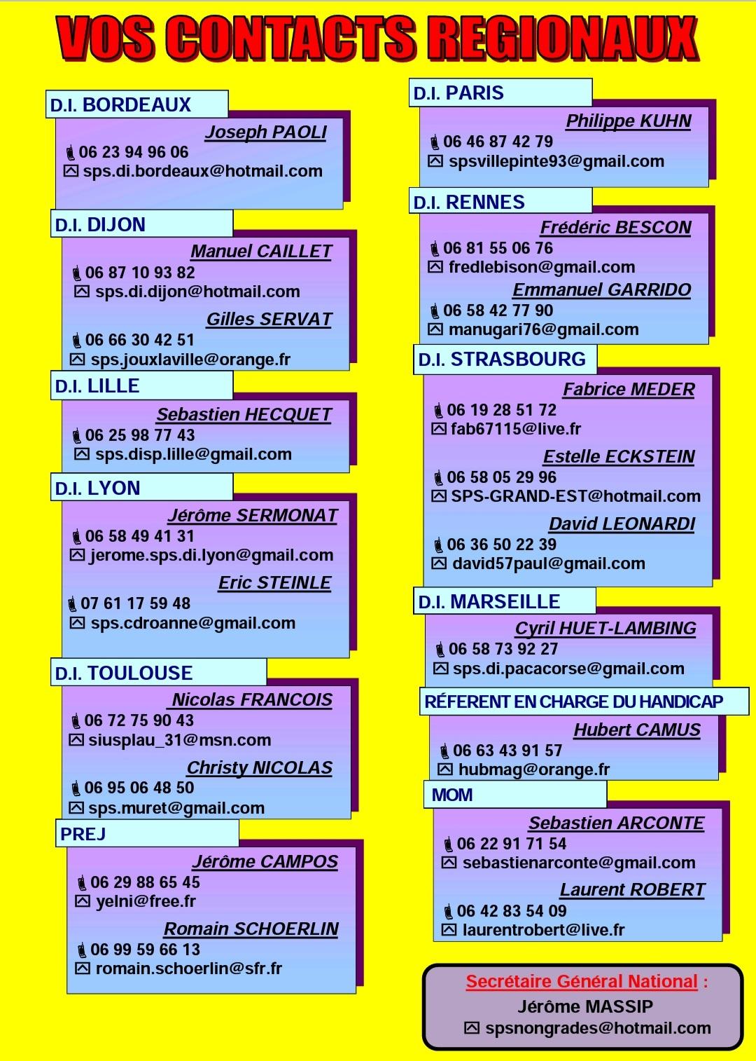 Contacts regionaux 2022