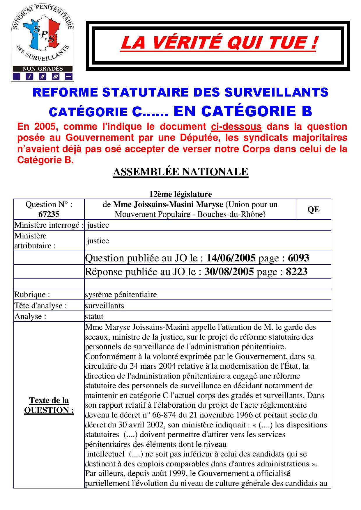 Re forme statutaire des surveillants en cat b 1 page 001